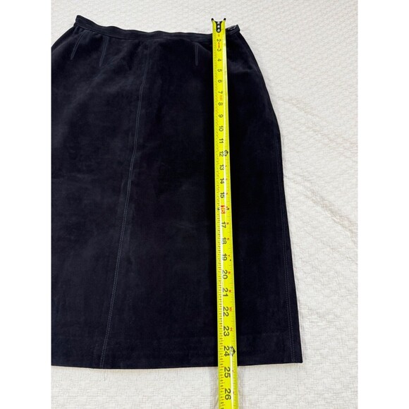 Yves Saint Laurent Rive Gauche Suede‎ Skirt Leather | Black | Womens EU 40 US 6 - Picture 10 of 10